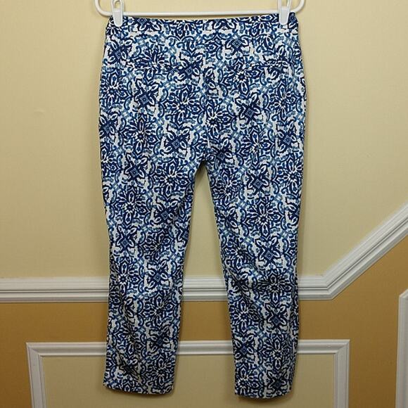 Milly for Design Nation Blue Print Crop Pant size 2 - Picture 4 of 8
